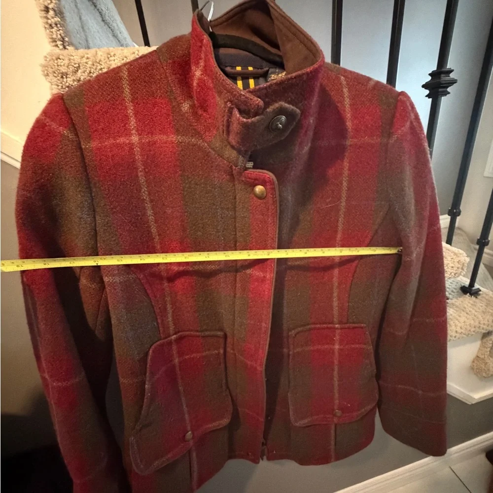 Joules Women's Red Field-coat Plaid  Jacket - Picture 6 of 8